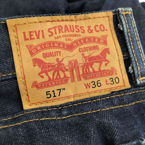 リーバイス Levis For over 145 years 517 ブーツカット インディゴ ブラックアウト デニム パンツ メンズ W:36 L:30