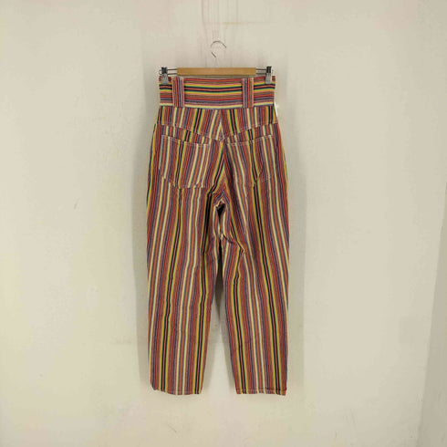 マルチカラーストライプ ハイウエスト パンツ レディース 9