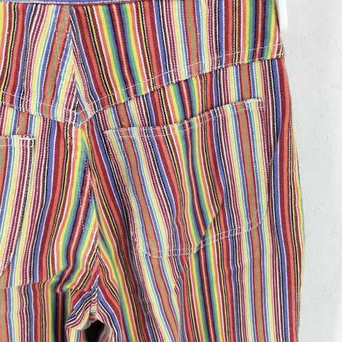 マルチカラーストライプ ハイウエスト パンツ レディース 9