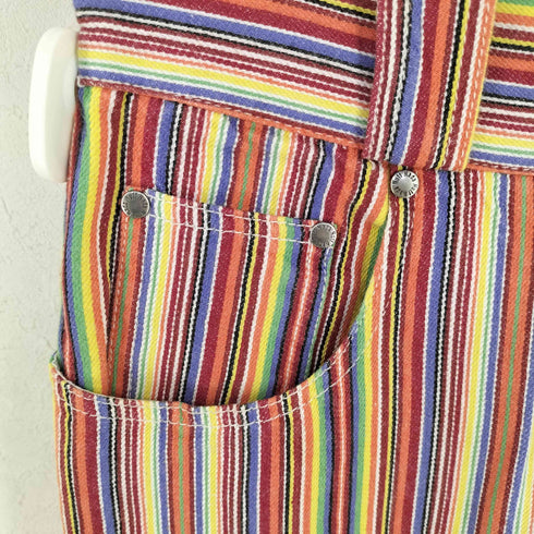 マルチカラーストライプ ハイウエスト パンツ レディース 9