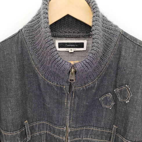Community.co ニットドッキング ジップアップ デニムカバーオールジャケット Y2K メンズ XL