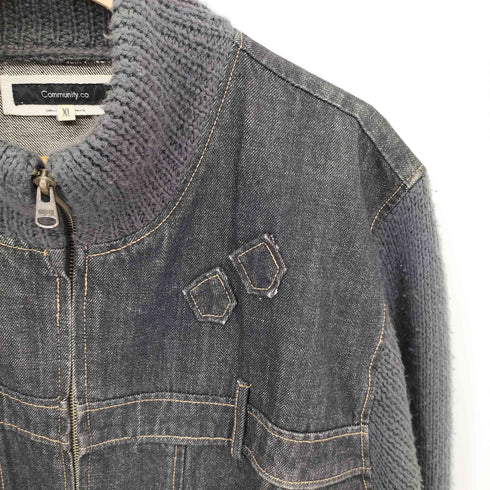 Community.co ニットドッキング ジップアップ デニムカバーオールジャケット Y2K メンズ XL