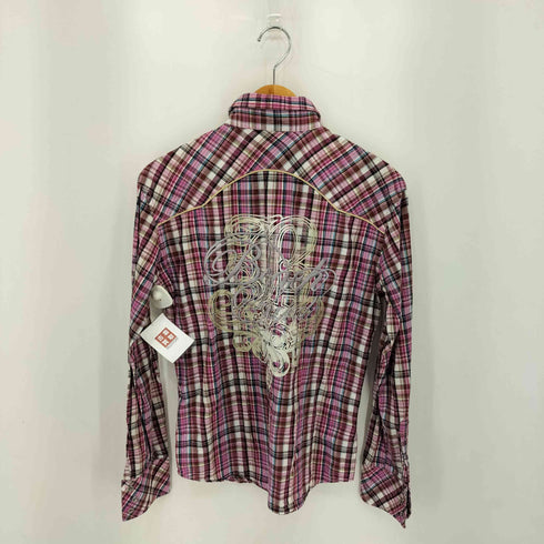 BEACH SOUND チェック総柄 プリントデザイン ウエスタンシャツ Y2K メンズ M