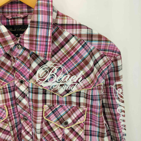 BEACH SOUND チェック総柄 プリントデザイン ウエスタンシャツ Y2K メンズ M