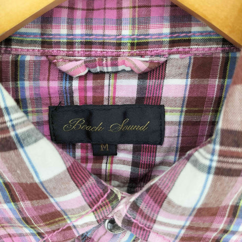 BEACH SOUND チェック総柄 プリントデザイン ウエスタンシャツ Y2K メンズ M