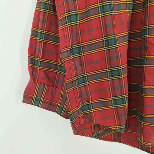 ラルフローレン RALPH LAUREN 90s THE BIG SHIRT クレストロゴ タータンチェック ボタンダウンシャツ メンズ import:XL