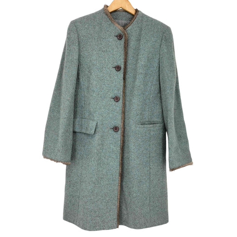 tricosa ミンクファー付き ノーカラーコート レディース