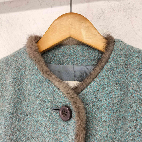 tricosa ミンクファー付き ノーカラーコート レディース