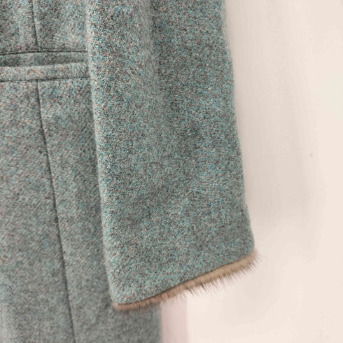 tricosa ミンクファー付き ノーカラーコート レディース