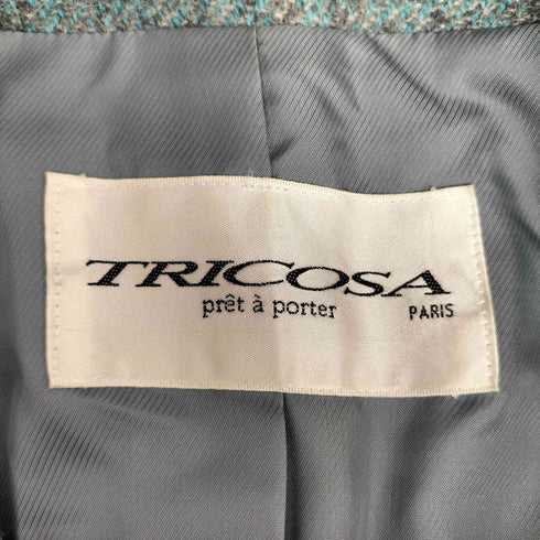 tricosa ミンクファー付き ノーカラーコート レディース