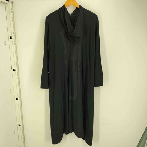 ビーヨウジヤマモト B yohji yamamoto バックプリント ロング丈 プルオーバーパーカー レディース