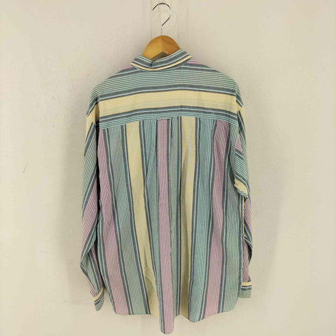 エディーバウアー Eddie Bauer 80-90s マルチカラーストライプ ボタンダウンシャツ メンズ import:XL