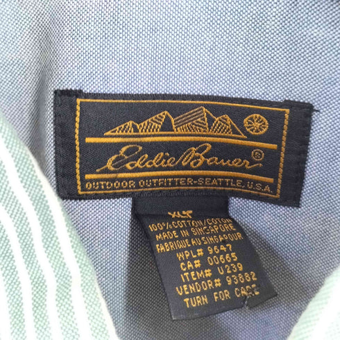 エディーバウアー Eddie Bauer 80-90s マルチカラーストライプ ボタンダウンシャツ メンズ import:XL