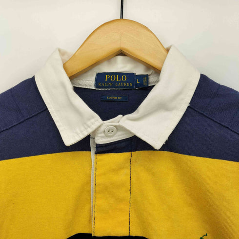 ポロラルフローレン POLO RALPH LAUREN CUSTOM FIT ポニー刺繍 エルボーステッチ ラガーシャツ メンズ import:L