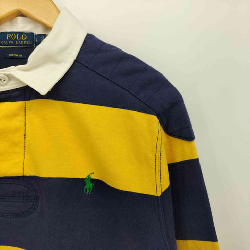 ポロラルフローレン POLO RALPH LAUREN CUSTOM FIT ポニー刺繍 エルボーステッチ ラガーシャツ メンズ import:L