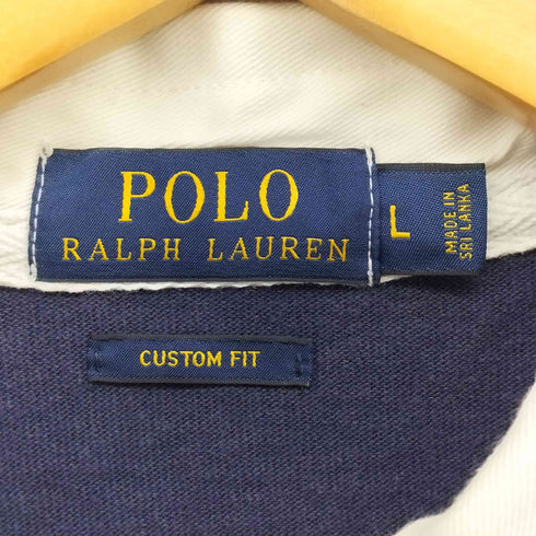 ポロラルフローレン POLO RALPH LAUREN CUSTOM FIT ポニー刺繍 エルボーステッチ ラガーシャツ メンズ import:L