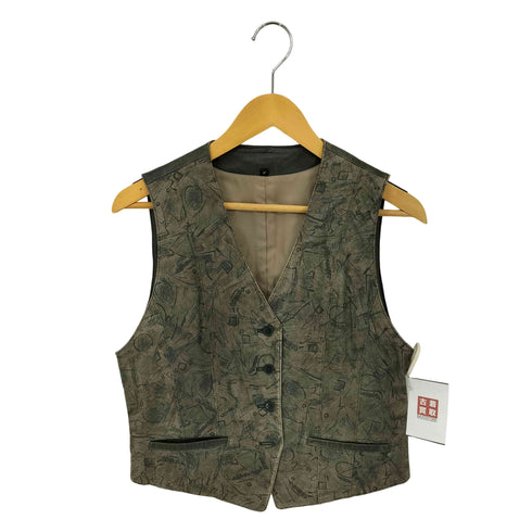 Pig 総柄デザイン ピッグレザー ベスト レディース F