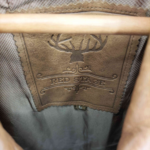 RED STAGE Deer マルチポケット ジップアップ ディアスキン レザーコート メンズ L
