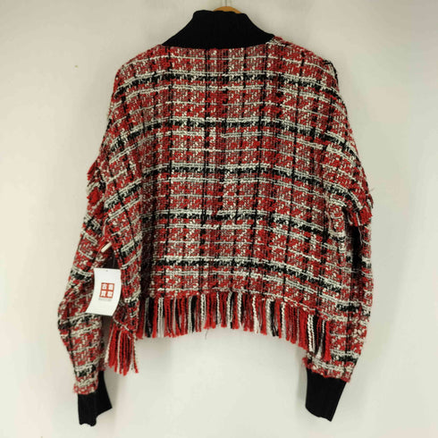 ザラ ZARA ハイネックフリンジツイードセーター レディース import:L
