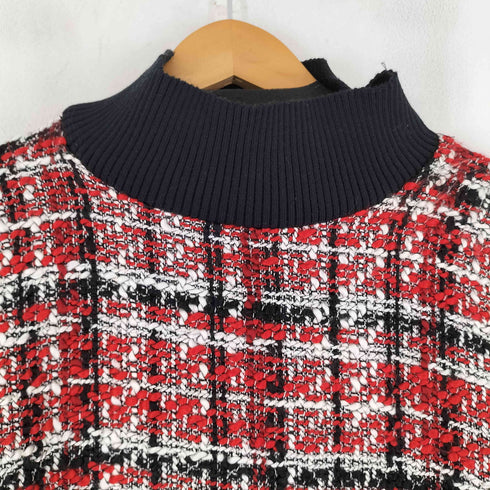ザラ ZARA ハイネックフリンジツイードセーター レディース import:L