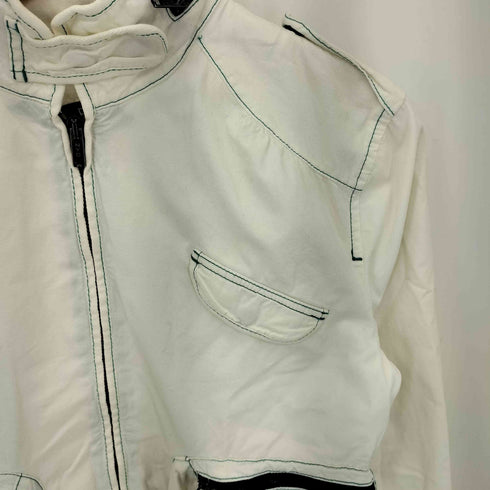 ダナキャランニューヨークジーンズ DKNY JEANS 00s マルチポケット ステッチデザイン クロップドジップアップジャケット Y2K レディース M