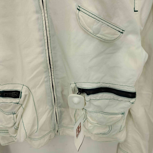 ダナキャランニューヨークジーンズ DKNY JEANS 00s マルチポケット ステッチデザイン クロップドジップアップジャケット Y2K レディース M