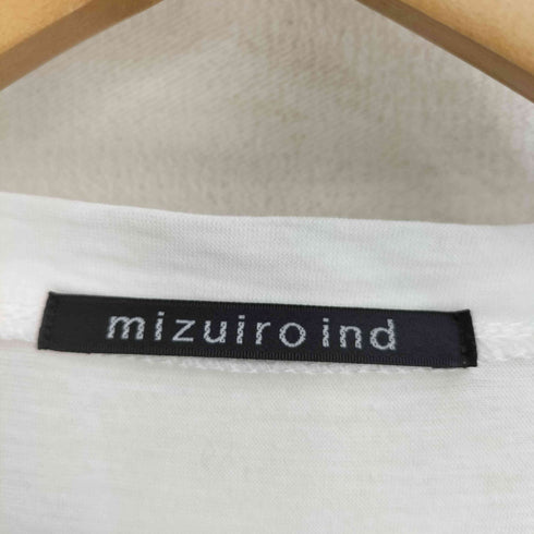 ミズイロインド mizuiro ind ノーカラー 比翼 シャツ ロング丈 レディース