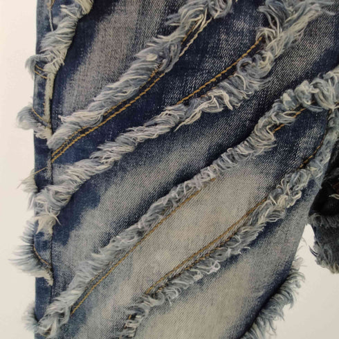 VALABASAS GRIT STACKED FLARE JEANS フリンジ フレア クラッシュ スキニー デニム パンツ メンズ 30
