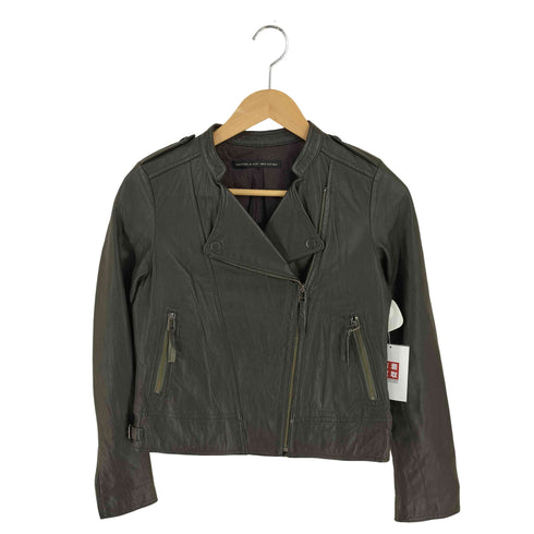 スピックアンドスパン Spick and Span シープレザー ノーカラー ライダースジャケット レディース 36