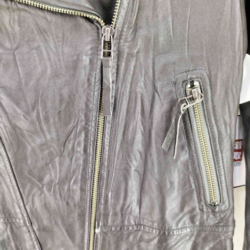 スピックアンドスパン Spick and Span シープレザー ノーカラー ライダースジャケット レディース 36