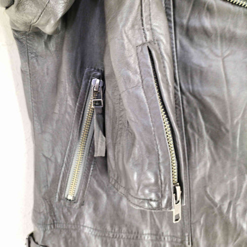 スピックアンドスパン Spick and Span シープレザー ノーカラー ライダースジャケット レディース 36