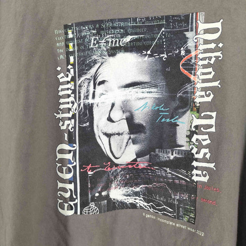 ゲンザイ genzai Tesla x Einstein LS Tee ロングスリーブTシャツ メンズ JPN:XL