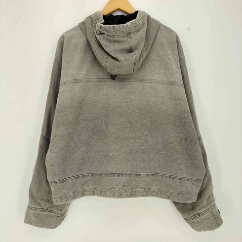 ザラ ZARA 23aw 短丈 フード付き デニムジャケット ボックスシルエット メンズ import:M