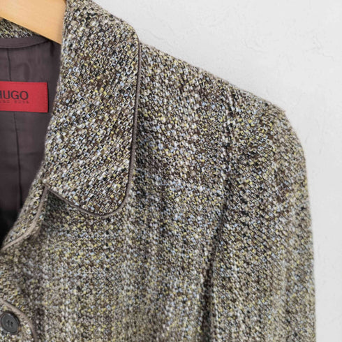 ヒューゴボス HUGO BOSS メランジ シングルテーラードジャケット レディース FR:36