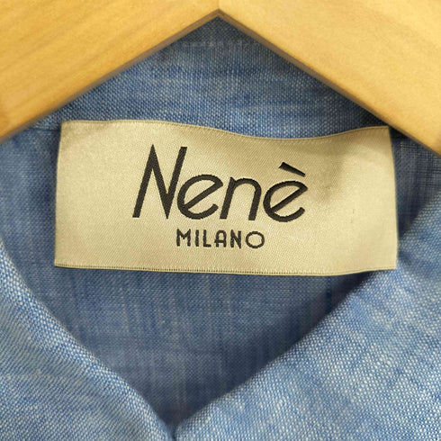 Nene MILANO イタリア製 比翼 リネン バイカラー L/S シャツ レディース 10/660/BA1