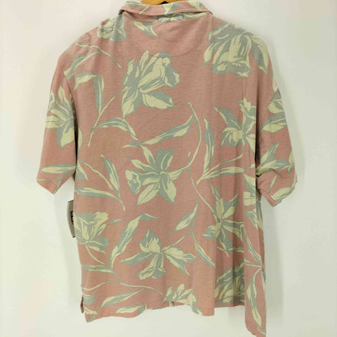 ポロバイラルフローレン Polo by RALPH LAUREN USA製 ハイビスカス 総柄 開襟 オープンカラー 鹿の子 S/S シャツ メンズ import:M
