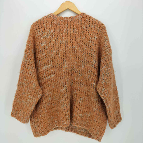 トリコジャンマルク TRICOTS JEAN MARC モヘア混 ボタンレス ローゲージ ニットカーディガン レディース