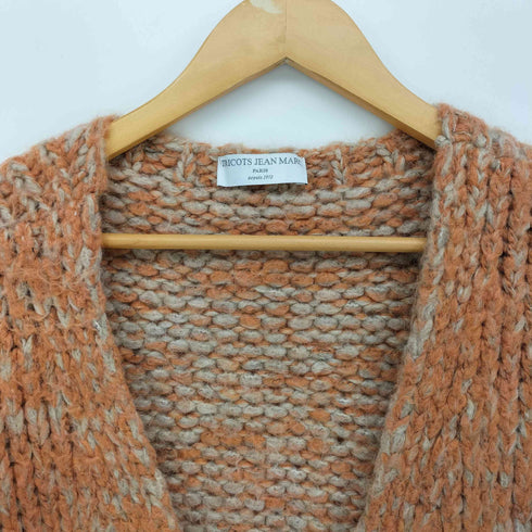 トリコジャンマルク TRICOTS JEAN MARC モヘア混 ボタンレス ローゲージ ニットカーディガン レディース