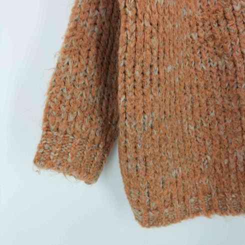 トリコジャンマルク TRICOTS JEAN MARC モヘア混 ボタンレス ローゲージ ニットカーディガン レディース