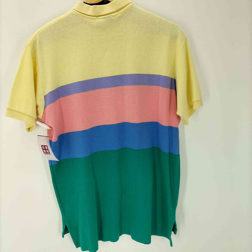 ポロバイラルフローレン Polo by RALPH LAUREN USA製 ポニー 刺繍 マルチカラー ボーダー ポロ シャツ メンズ import:XL