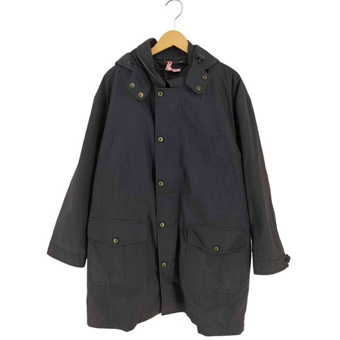 ダックス DAKS 裏地チェック ダウンライナー フーデッド コート メンズ import:L