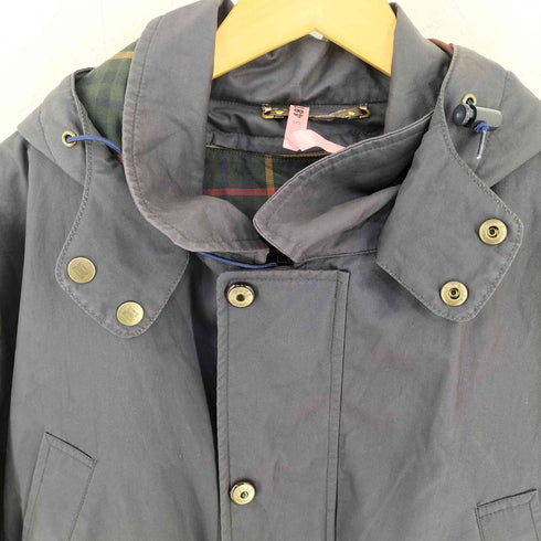 ダックス DAKS 裏地チェック ダウンライナー フーデッド コート メンズ import:L