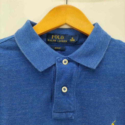 ポロラルフローレン POLO RALPH LAUREN SLIM FIT ポニー 刺繍 鹿の子 ポロ シャツ メンズ import:M