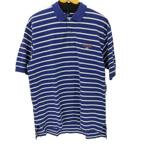 ポロスポーツラルフローレン POLO SPORT RALPH LAUREN ロゴ 刺繍 ボーダー 鹿の子 ポロ シャツ メンズ import:L