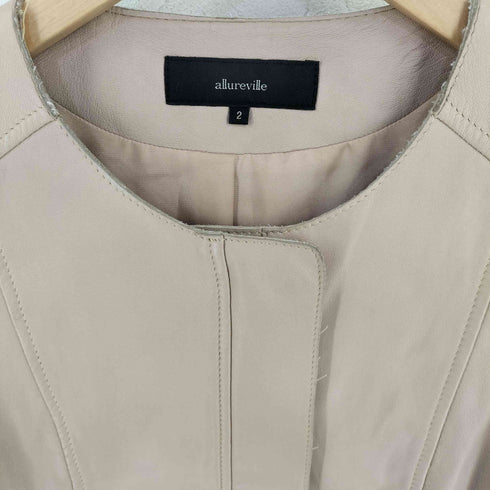 アルアバイル allureville ノーカラー シープレザー ジャケット レディース JPN:2