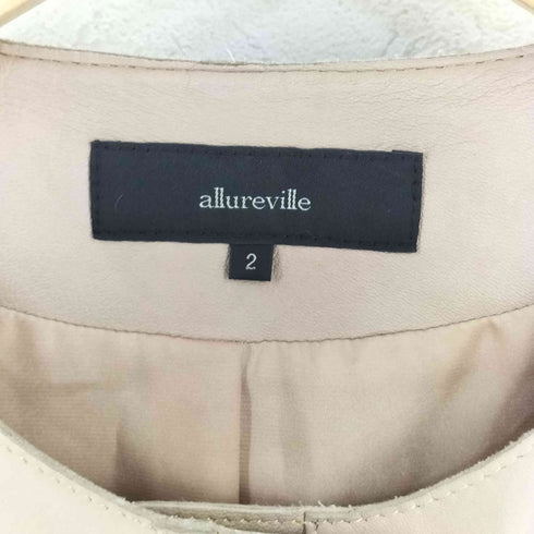アルアバイル allureville ノーカラー シープレザー ジャケット レディース JPN:2
