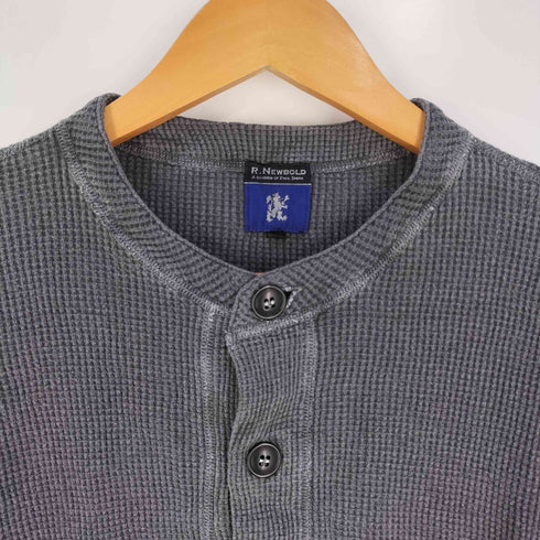 アールニューボールド R.NEWBOLD ワッフル生地 ヘンリーネック ロングスリーブ Tシャツ メンズ import:M