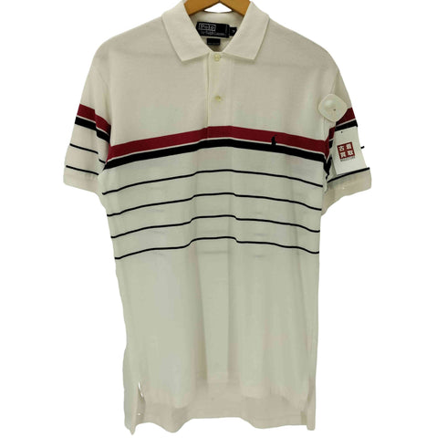 ポロバイラルフローレン Polo by RALPH LAUREN ポニー 刺繍 ライン 鹿の子 ポロ シャツ メンズ import:M