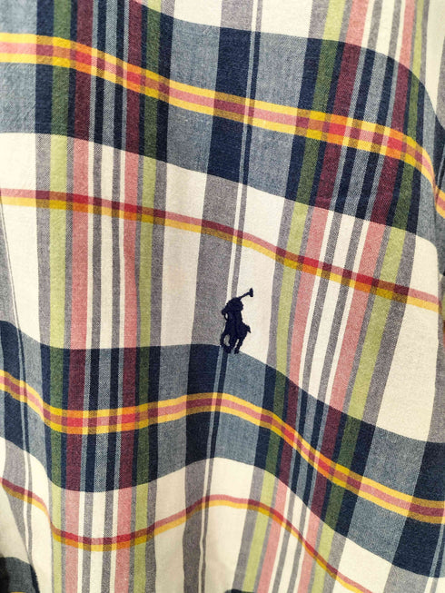 ラルフローレン RALPH LAUREN Bleeding Madras ポニー 刺繍 マドラスチェック ボタンダウン S/S シャツ メンズ 3XB BIG