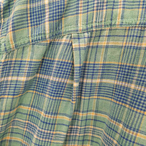 ポロスポーツラルフローレン POLO SPORT RALPH LAUREN コットン リネン 開襟 オープンカラー S/S チェック シャツ メンズ import:XL